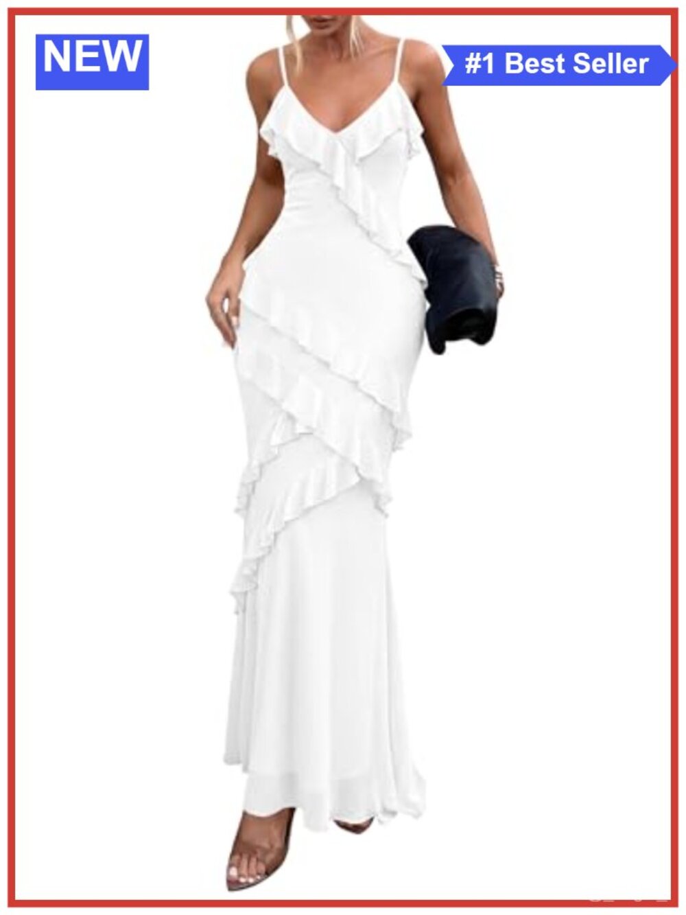 Women Mesh Bodycon Maxi Dress Spaghetti Strap V Neck Sleeveless Cocktail